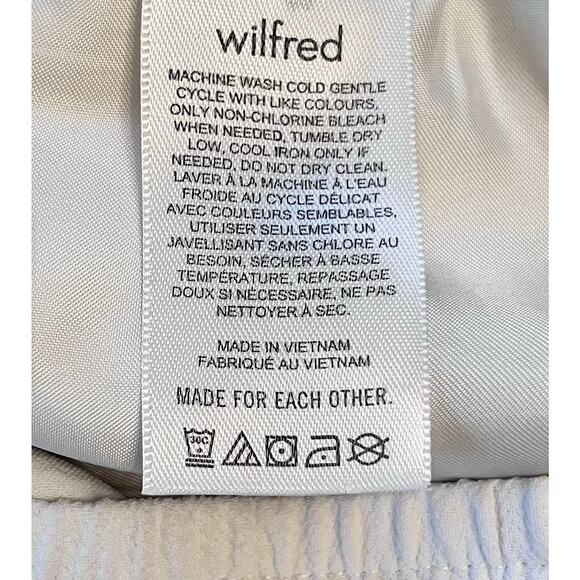 Aritzia Wilfred Wide Leg Pant MEDIUM Cream Crepe Pull On Dress Trousers Women - Picture 5 of 7